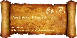 Csetneki Placid névjegykártya